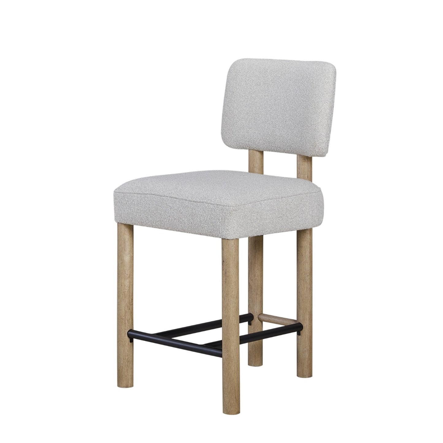 Maison Verve Antibes Counter Stool (Set of 2), 40" - Upholstered, Wood Legs