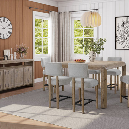 Maison Verve Antibes Counter Stool (Set of 2), 40" - Upholstered, Wood Legs