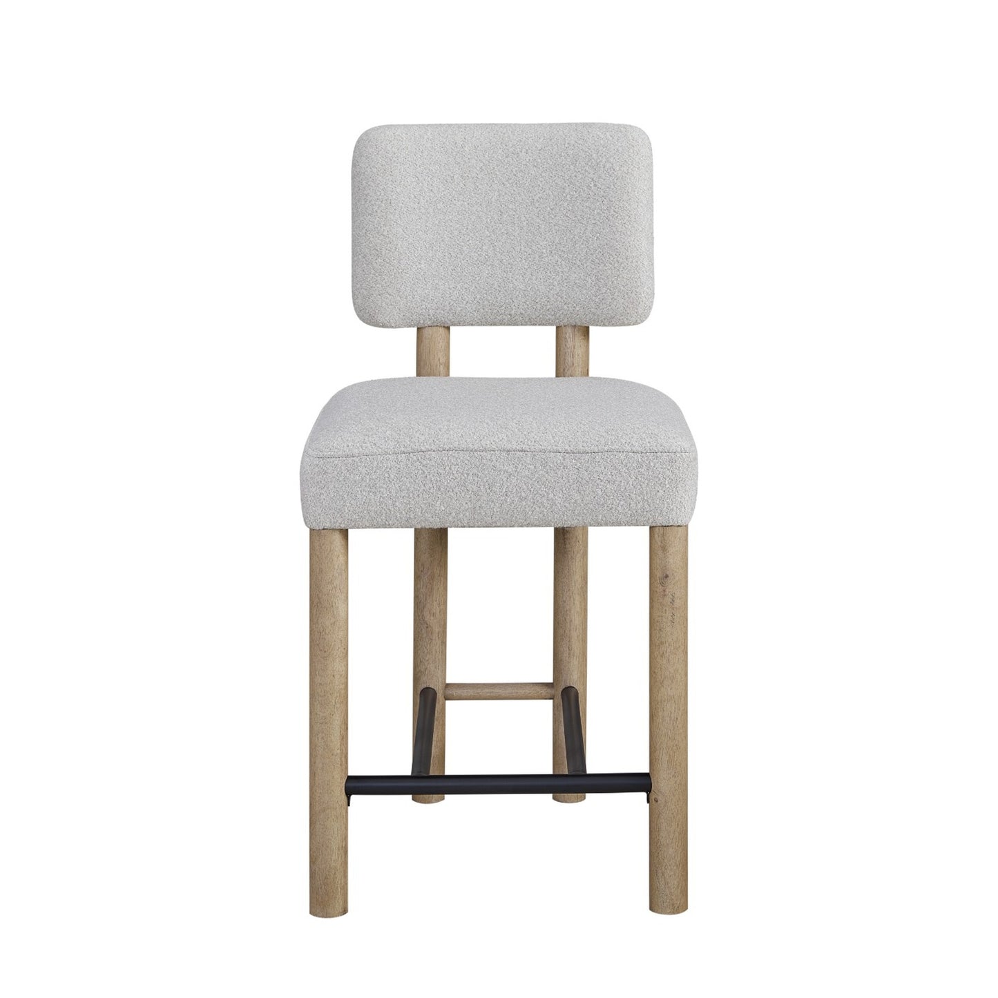 Maison Verve Antibes Counter Stool (Set of 2), 40" - Upholstered, Wood Legs