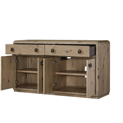 Maison Verve Bordeaux Sideboard, 66" - Solid Wood, 4-Door Buffet