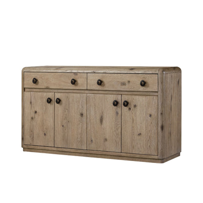 Maison Verve Bordeaux Sideboard, 66" - Solid Wood, 4-Door Buffet