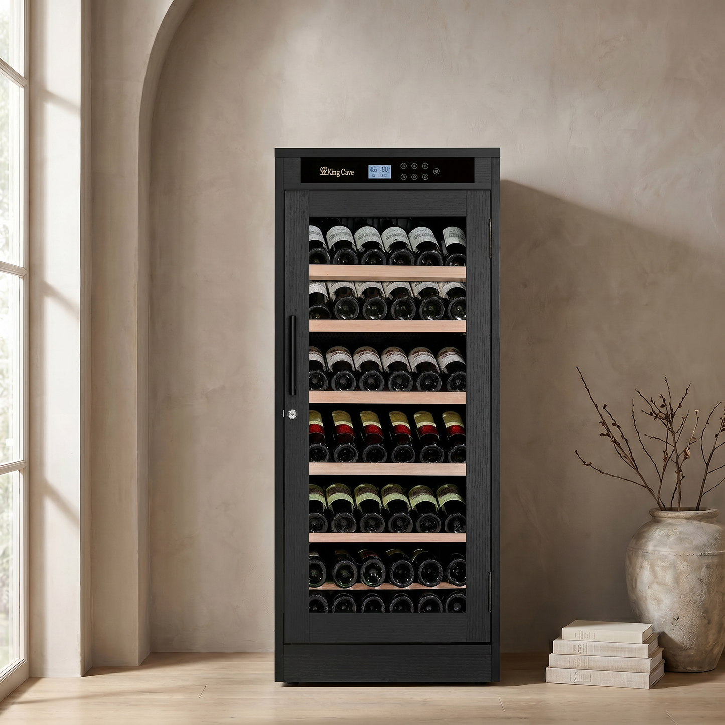 Noir Oak - 69 Bottle Wine Fridge