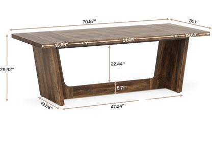Maison Verve Harrington 71-Inch Executive Office Desk with Wooden Pedestal